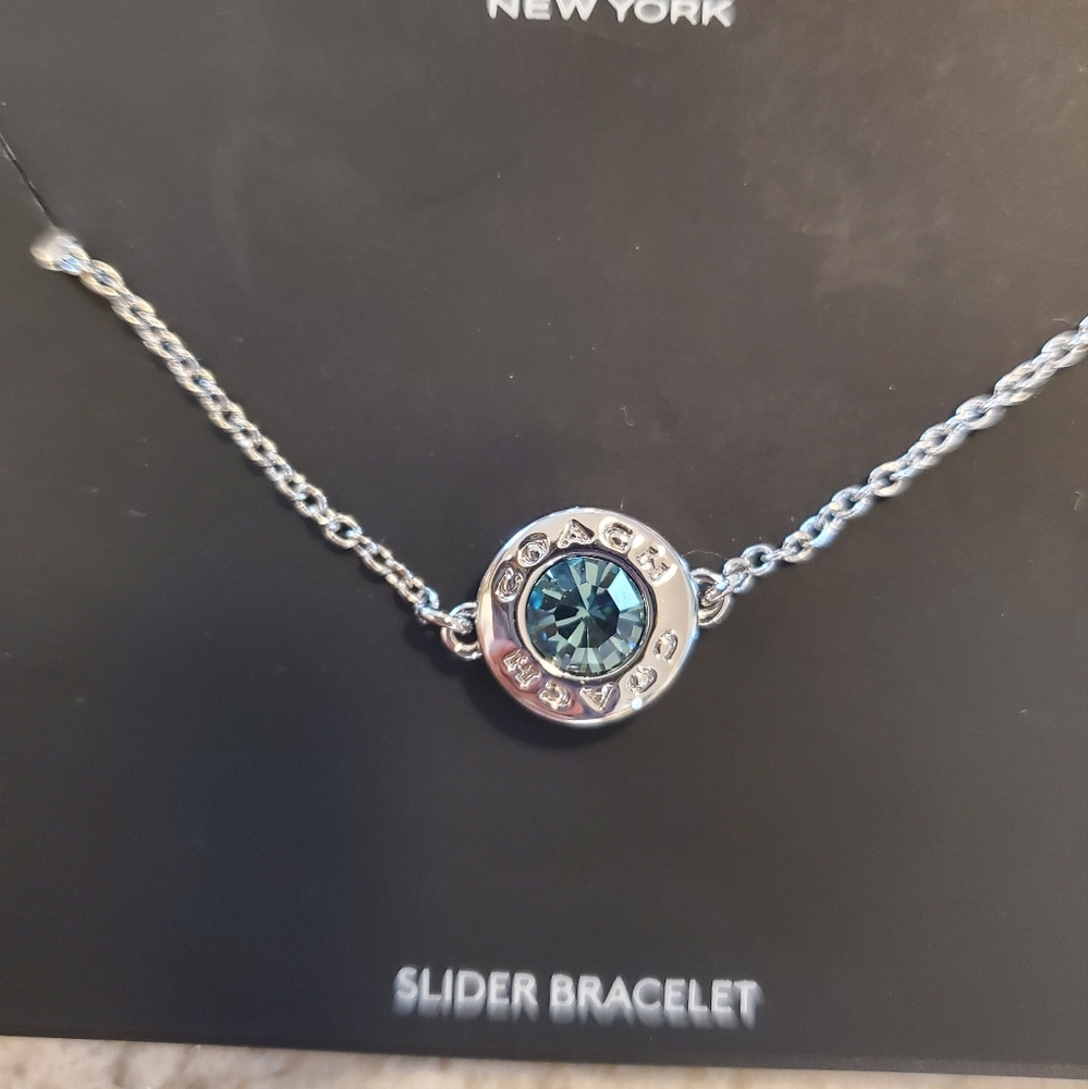 Coach slider bracelet with blue stone - Picture 2 of 4